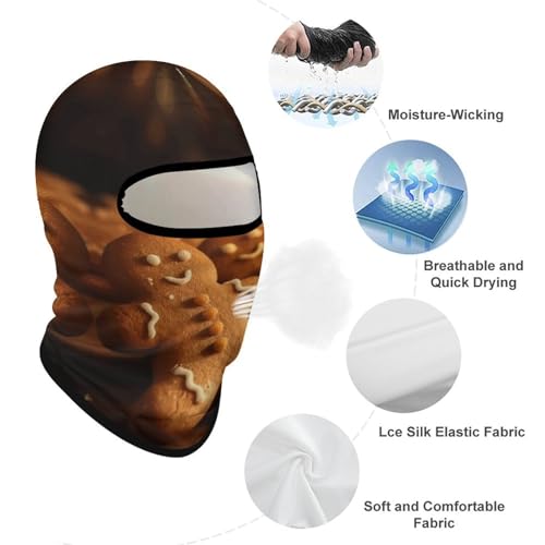 Balaclava Face Mask Balaclava Ski Mask Sun Protection Hood Balaclavas Candles and Gingerbread Men Full Face Cover Windproof UV Protector Head Masks Cooling Neck Gaiter for Men Women miniatura 3