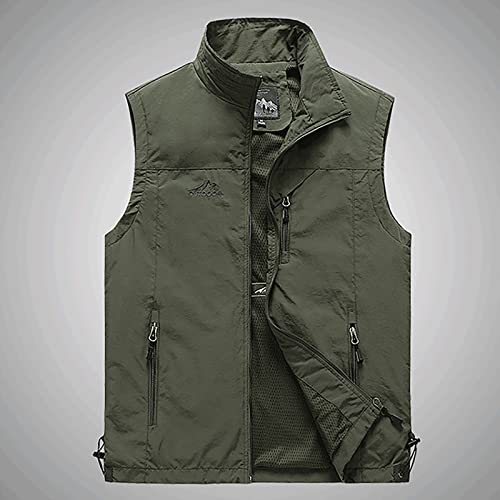 Ymosrh Men's Down Vest Puffer Vest Winter Outdoor Zipper Sleeveless Warm Puffey Jacket Vest, XL-4XL4