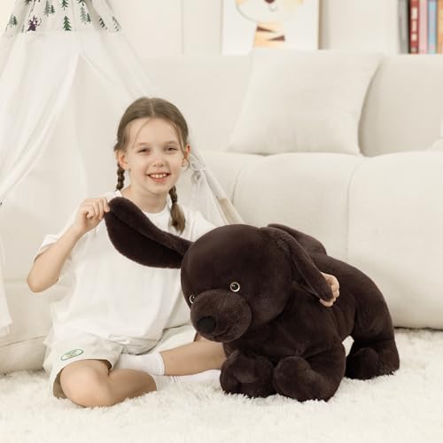 Image of MaoGoLan 24 inch Giant Chocolate Lab Stuffed Animal, Adorable and Cuddly Large Labrador Dog Plush,Stuffed Puppy Throw Pillow for Puppy Lover,Kids,Adults