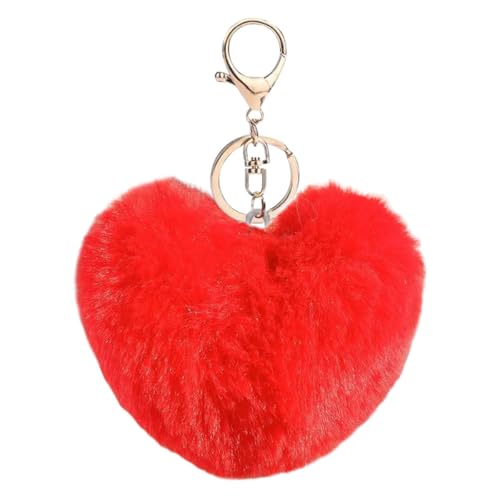 Porte-clés Fluffy Peach en forme de cœur, le cadeau idéal pour femme