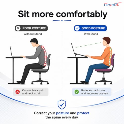 iTronix Portable Invisible Laptop Riser Stand Silver - Image 5