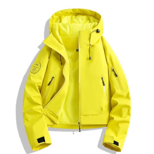 Chaqueta impermeable cortavientos mujer ligera con capucha para senderismo y running casual