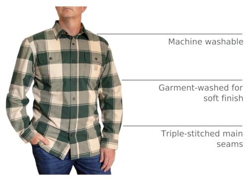 Image of Carhartt Men's Loose Fit Heavyweight Flannel Long-Sleeve Plaid Shirt