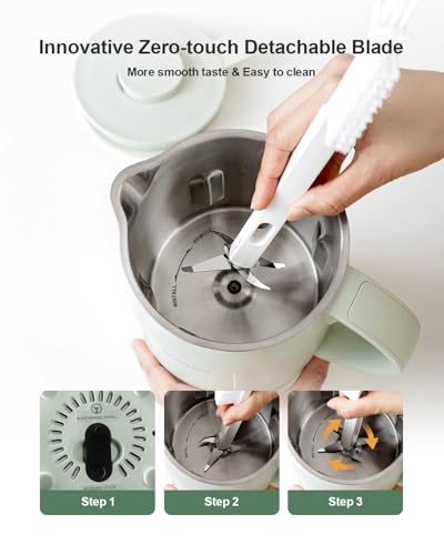 Image of MOKKOM Nut Milk Maker, 42oz Soy Milk Maker for Homemade Plant-Based Milk, Soy, Oats, Dairy Free Beverages, Automatic Almond Milk Machine with Delay Start /Keep Warm /Boiling /Self-Clean, Cardamom Green