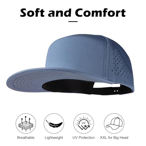 Image of LiuSuper XXL Baseball Cap - Extra Large Flat Brim Snapback 5 Panel Trucker Hat for Big Heads