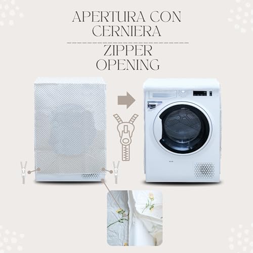 Moorg Appliance Cover, Waterproof Washing Machine & Dryer Cover, 60 x 60 x 80 cm, Pansie, Water Resistant, Oxford Fabric
