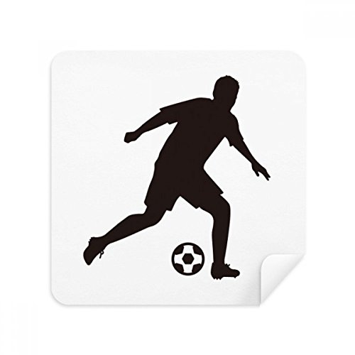 Suede tissu 2pcs football silhouette cadeau idéal pour entretien lunettes et écran