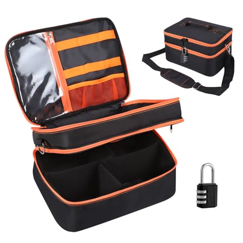 Yumt Lock Toy Storage Bags Travel Bag Receive Bag Multi Purpose Ditty Bags Toy Storage Box for Personal Item Toys Organizer Box (orange)