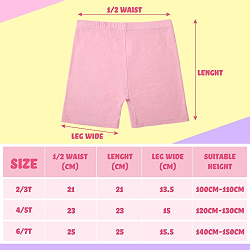 8 Pack Girls Dance Shorts Bike Shorts Gymnastics Yoga Shorts Safety Active Under Dress Shorts (Bright Color,4-5 Years) #TOP1