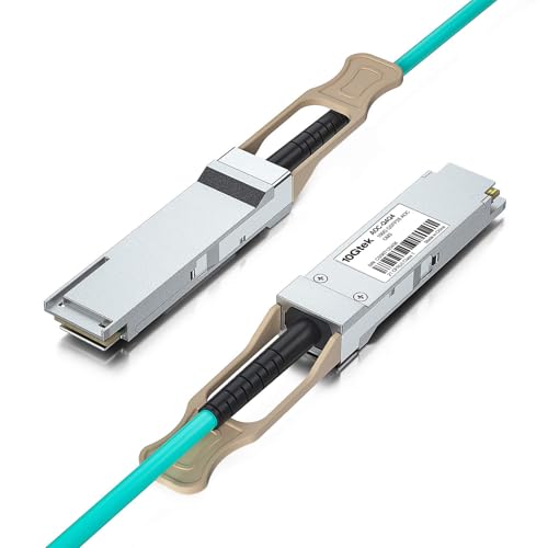 Image of 10Gtek 100G QSFP28 Active Optical Cable - 100GBASE QSFP28 to QSFP28(EDR) OM3 AOC Cable for Cisco QSFP-100G-AOC15M, 15-Meter