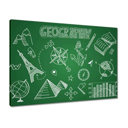 Peinture imprimee sur toile haute definition theme geographie de classe 70 x 50 cm