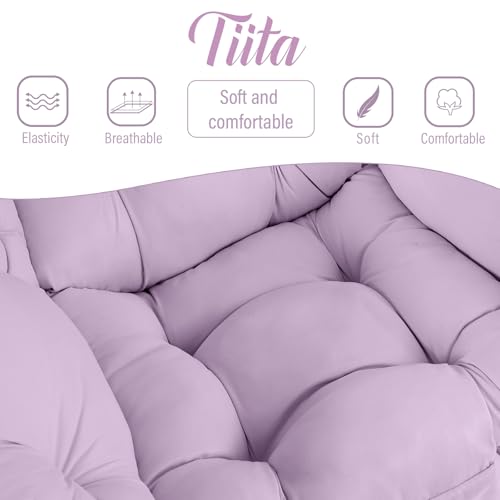 Image of Tiita Lazy Chair with Ottoman, Purple Modern Large Accent Chair, Comfy Leisure Sofa Armchair with Ottoman, Reading Chair with Footrest for Bedroom, Living Room, Dorm Rooms, Purple