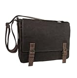 Bolsa Pasta Transversal Carteiro Notebook Laptop em Lona Masculino Feminino (Marrom)