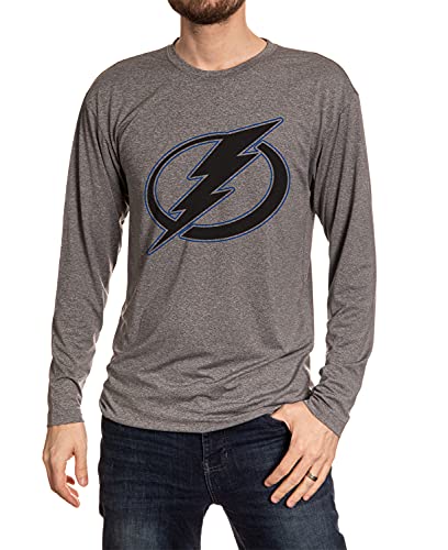 Calhoun NHL Mens Performance Rash Guard Base Layer Long Sleeve Shirt (Tampa Bay Lightning X-Large)