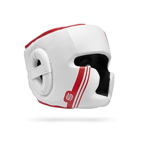 Sanabul-Core-Series-Boxing-MMA-Kickboxing-Head-Gear Sanabul Core Series Boxing Headgear for Men and Women | Full-Face Coverage, Impact-Dura Shock Tech | Elevate Your Protection for Multiple Combat Sports | Boxing Gear (White/Red, L/XL)