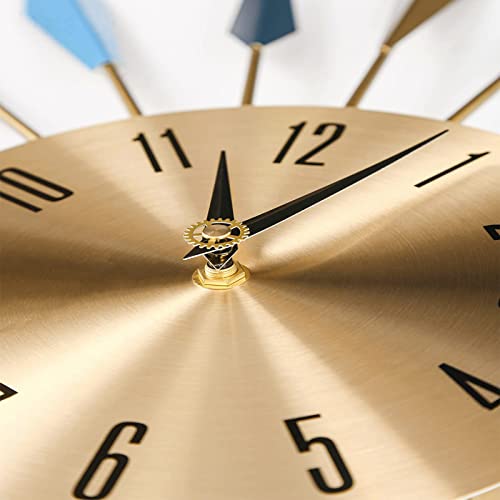 Haowanjp Large Wall Clock Metal Decorative 28In Mid Century Silent Non-Ticking Big Clocks, Modern Home Decorations For Living Room,Bedroom,Dining Room, Office #TOP2