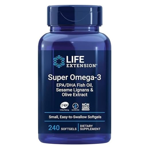 Life Extension, Super Omega-3, con Aceite de Pescado y Ácidos Grasos Esenciales, Altamente Dosificado, 240 Cápsulas blandas, Probado en Laboratorio, Sin Gluten, Sin Soja, No GMO