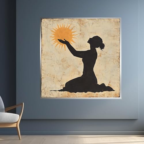 Cuadro de silueta de mujer para decorar salones modernos y luminosos 3