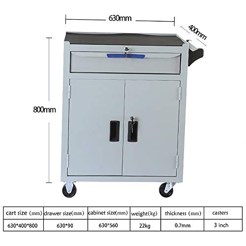 NEHARO Aufbewahrungswagen 1 Abschließbare Schubladen und Lagerschrank Werkzeugkoffer Heavy Duty Wagen Rolling Steel… – Bild 3