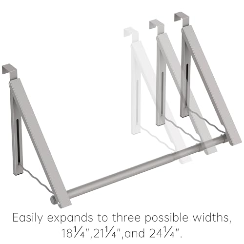 Image of Hleelomi Clothes Drying Rack for Laundry Room Organization,Foldable Over The Door Drying Racks for Saving Space,Warm Gray 2 Racks and a Rod
