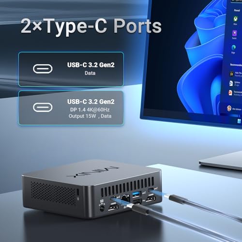 Image of MINIX NUC150 Mini PC Intel N150, 16GB DDR5 RAM, 512GB SSD, 4K Triple Display, USB-C, 2.5G Ethernet, Wi-Fi 6, BT5.2, Windows 11 Pro mini Computer,Ideal for Business, Remote Work & Education
