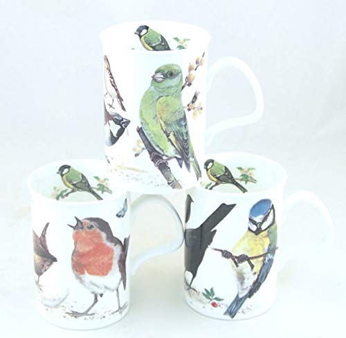 Joanbet's ChinaFind Fine English Bone China Mugs - Set of Three - Garden Birds by Adderley of England