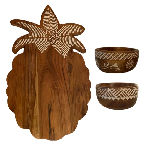 Talia Isabelle Pineapple Acacia Wood Charcuterie Set #TOP1