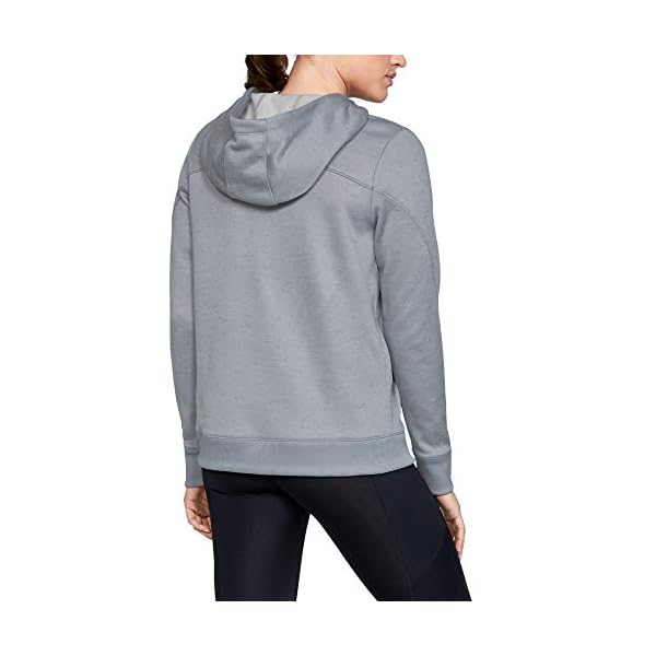 Under-Armour-Womens-Synthetic-Word-Mark-Fleece-Pullover Under Armour Women's Synthetic Word Mark Fleece Pullover, Steel (035)/Flushed Pink, Large