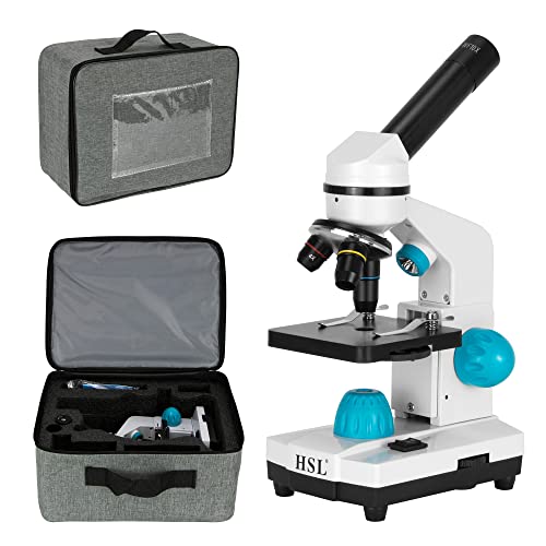 Hsl Compound Monocular Microscope For Adults Students,40X-2000X Magnification,Microscopes For Beginners,Dual Led Illumination,Phone Adapter,B #TOP5