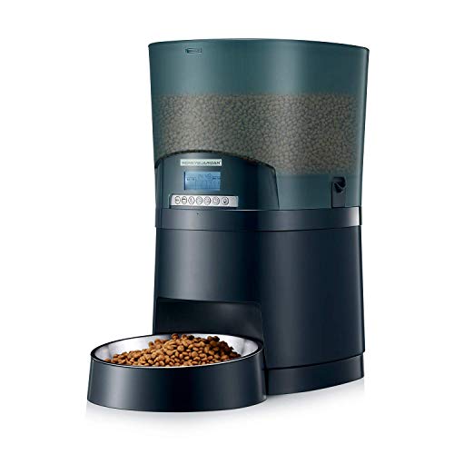 HoneyGuaridan A68 7L Dispensador de Comida para Mascotas de Gran Capacidad con Bol de Comida de Acero Inoxidable, grabadora de Voz, hasta 6 Comidas por día, para Todos los Gatos y Perros