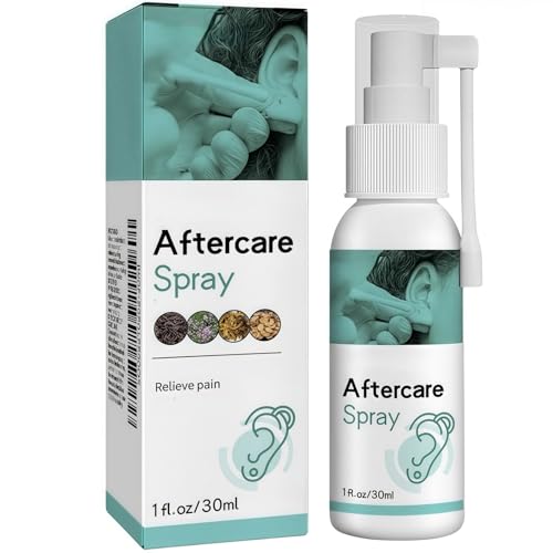 Aftercare Spray, Saline Solution Spray, Cleaning Aftercare Fluid for Ear, Sterile Saline, Suitable for Ears, Nose, Tongue, Navel, 30ml