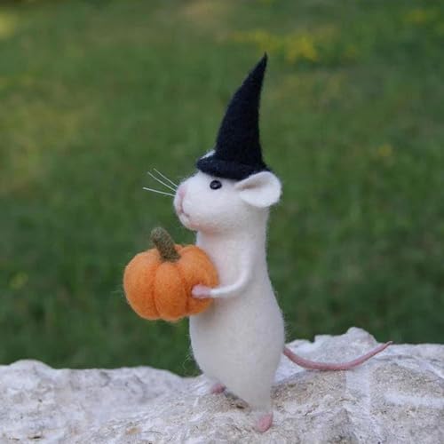 DABATO-Halloween-Mouse-with-A-Pumpkin-2024-New-Cute-Handmade-Wool-Felt-Christmas-Mouse-Ornament-Needle-Felted-Pumpkins-Animals-Decoration-Christmas-Home-Decoration-Gifts-B DABATO Halloween Mouse with A Pumpkin 2024 New Cute Handmade Wool Felt Christmas Mouse Ornament Needle Felted Pumpkins Animals Decoration Christmas Home Decoration Gifts B