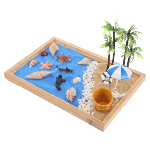Caja de arena Zen para escritorio SHINEOFI micro paisaje decorativo para relajación en casa