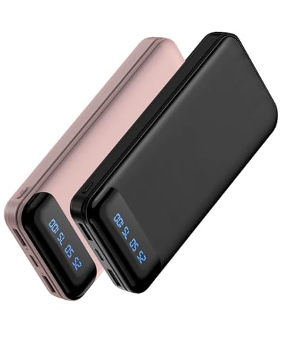 Icmilk Paquete de 2 baterías externas de 16000 mAh, carga rápida de teléfono portátil con USB C PD15W