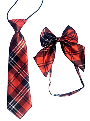 X&F Boys' and Girls Pre-tied Neck Strap Tie Bowtie Set Junior School Neckties2