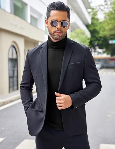 COOFANDY Men's Turtleneck Sweater Slim Fit Lightweight Basic Ribbed Sweaters4