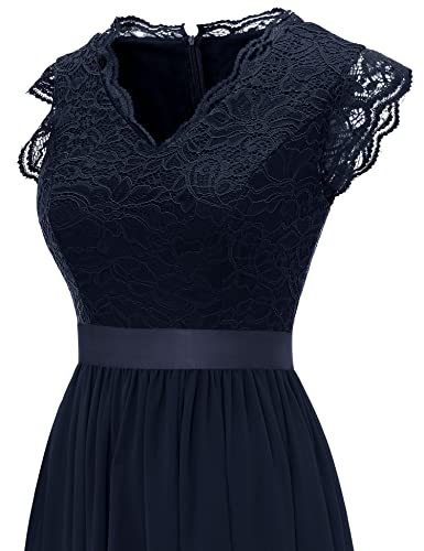 Image of Dressystar Women's V Neck Sleeveless Lace Bridesmaid Dress Wedding Party Gown