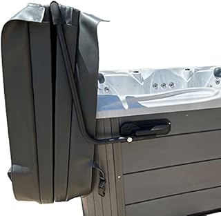 Puri Tech Cover Lifts Pivot Top Mount Spa & Hot Tub Cover Lift Removal System Reinforced Brackets Double Coated Aluminum Structure Fits Most Spas & Hot Tubs (Black)