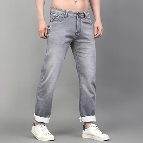 Image of LOUIS STITCH Mens Jeans Italian Cloth Denim Mid Rise Super Stretch Butter Comfort Relaxed Fit Jeans for Men (LSJNC-BU92)