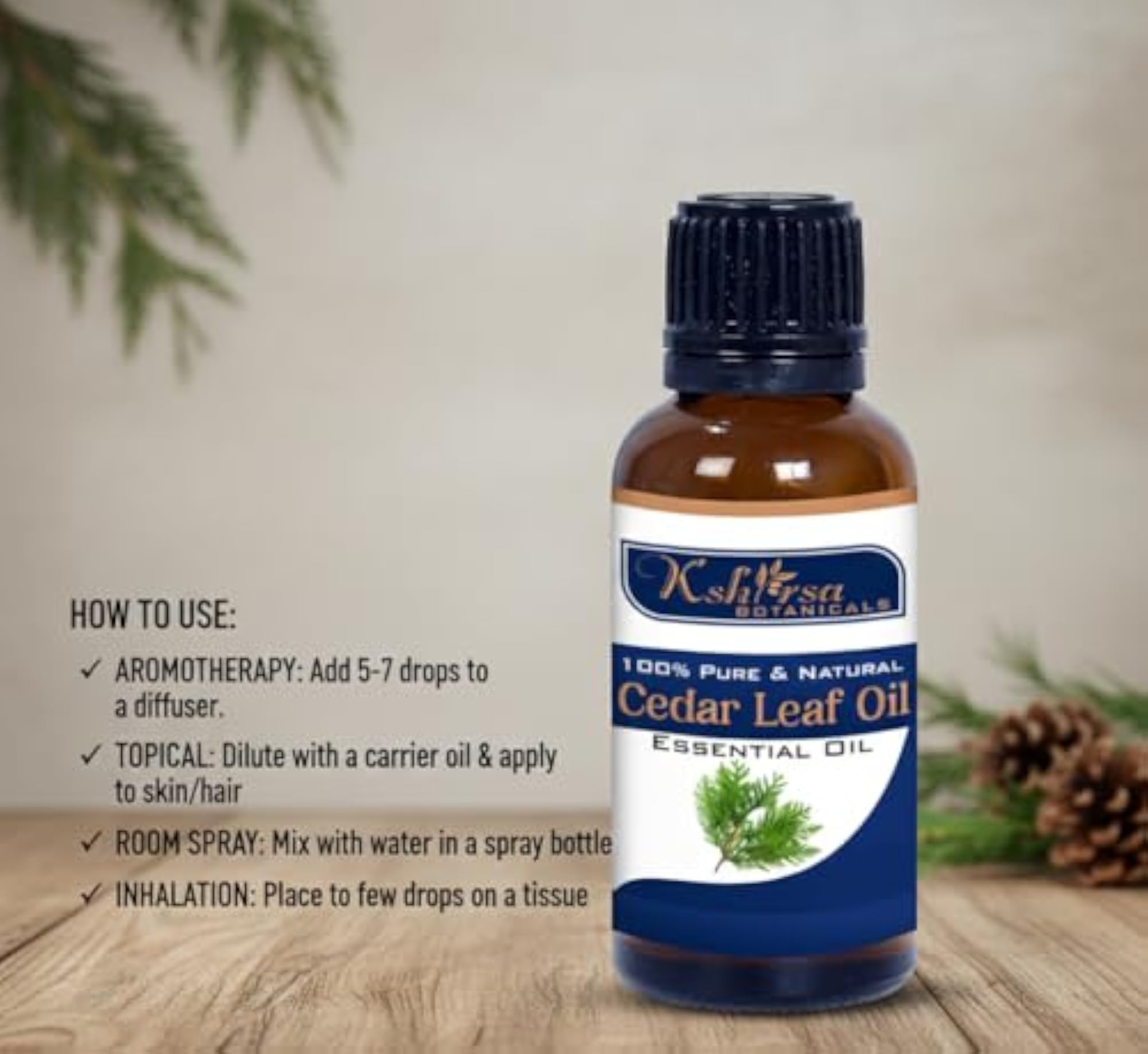 Pure & Natural Cedar Leaf Essential Oil 1000ml