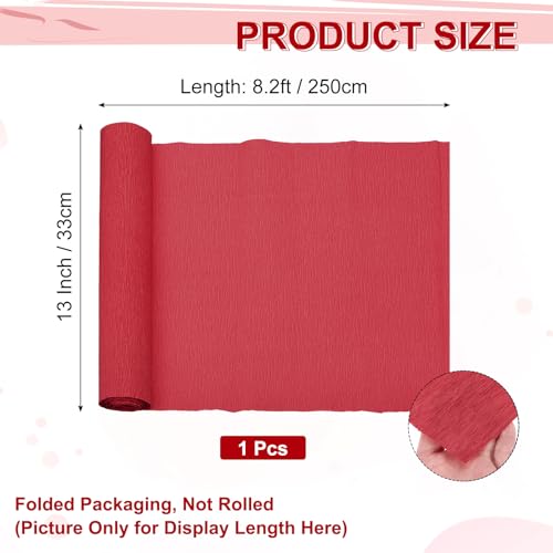 Image of MECCANIXITY Crepe Paper Roll 8.2ft Long 13 Inch Wide for Wedding Ceremony Various Large Festivals Decoration, Dark Red