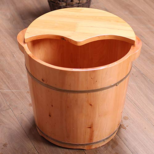 Spa de pies en madera de cedro con tapa 40 cm miniatura 2