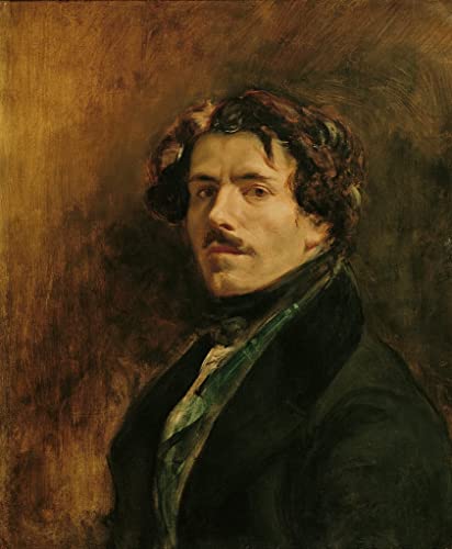 Impresión sobre lienzo premium de Delacroix, cuadro abstracto de 60x90cm con acabado óleo