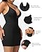 SHAPERIN Deep V Neck Mini Dress for Women Built-in Shapewear Slip Plunge Bodycon Corset Dresses Club Cocktail (X-Large,Black)