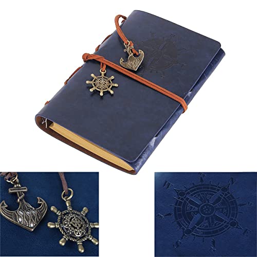 NectaRoy Vintage Retro PU Leather Cover Notebook Journal Diary, Nautical Spiral Blank String Daily Notepad Travel to Write in - Image 4
