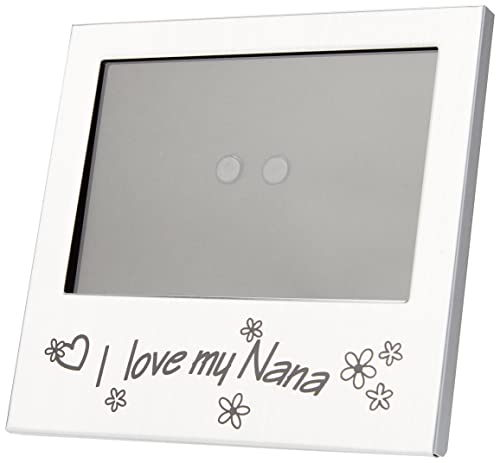 Shudehill Giftware Message Frames I Love My Nana Cadre Photo pour Grands-Parents Cadeau d'anniversaire de Noël ou de fête des mères, Silver