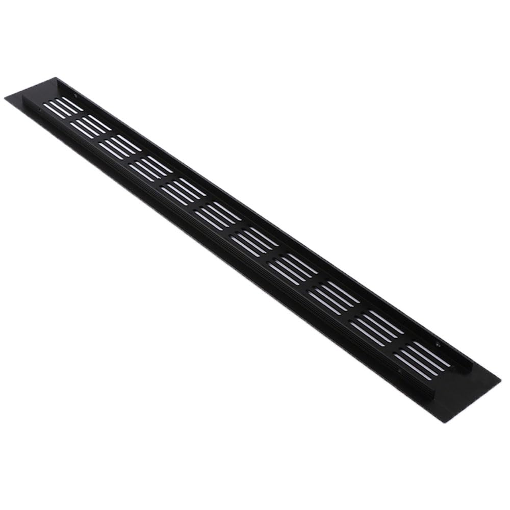 Rectangular Ventilation Grille, 2Pack 450mm*50mm Air Vent Grille, Aluminum Alloy Kitchen Air Vent Cover, Vent Louvred Wall Ventilation Cover, Wall Vent Grille for Kitchen Plinth Cupboard Wardrobe — image 1