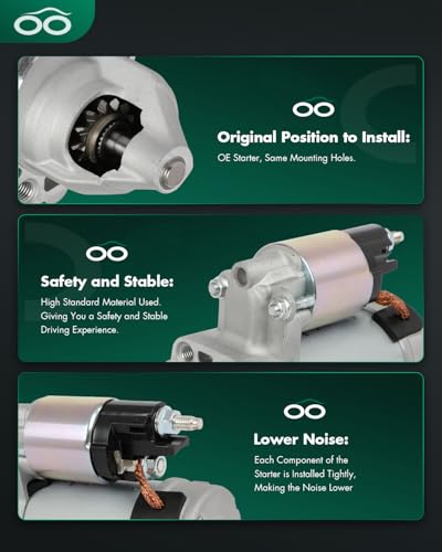 Image of SCITOO Starter Motor fit for INFINITI for Q50 2.0L 2016-2019,for INFINITI for Q60 2.0L 2017-2018,for Mercedes-Benz for C300 2.0L 2015-2018 Replacement Starter 31257