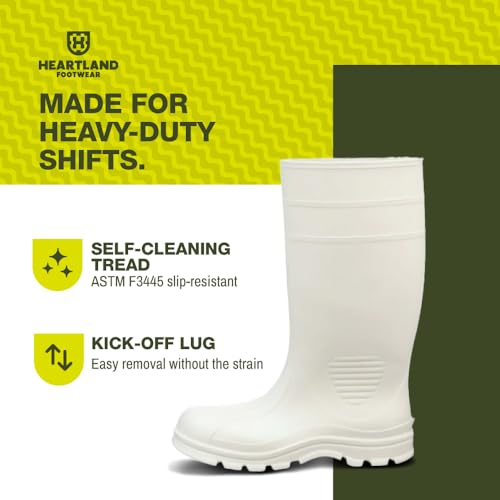 Heartland Dockside Waterproof Work Boots for Men and Women - Durable, Flexible PVC Boots for Marine Work with Easy On/Off, Slip-Resistant Outsoles 5