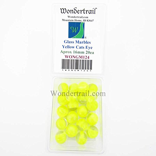 Wondertrail Lemon Slice Cats Eye 16mm Glass Marbles Pack of 20